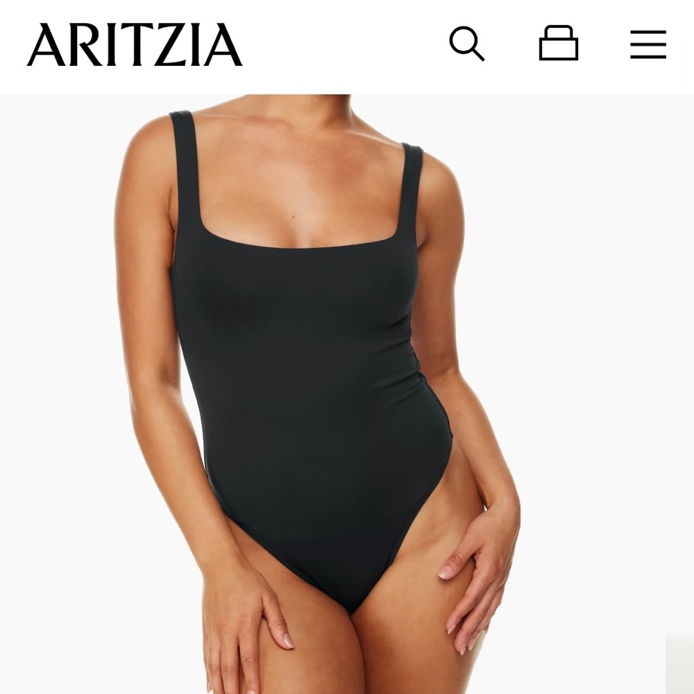 Aritzia Babaton black sleeveless bodysuit size medium
